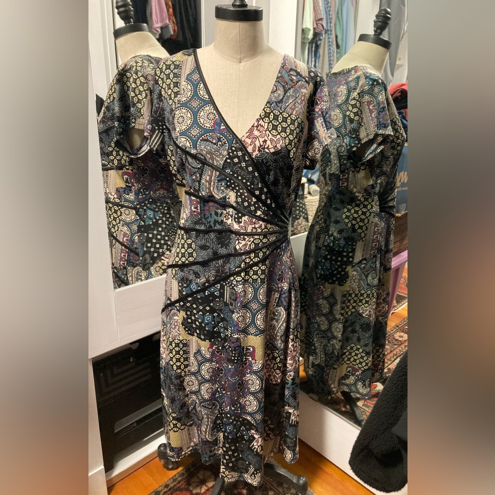 NWT Connected Apparel A-line Print Cap Sleeve Dress - Size 12 Petite